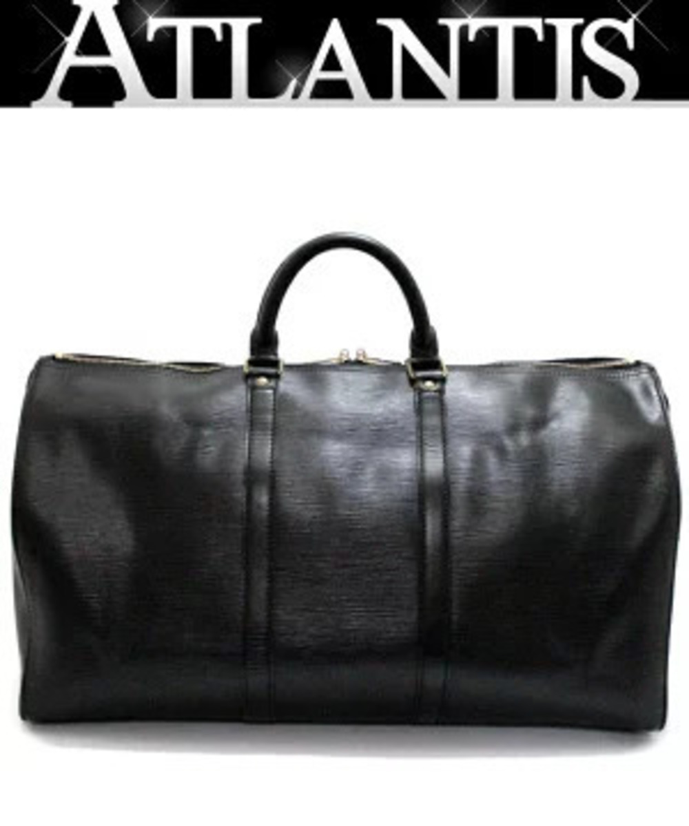 Louis Vuitton Keepall Boston Bag Epi Leather Black